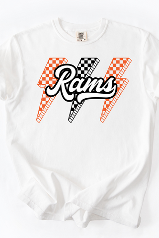 Mt. Vernon Rams Lightning Bolt Font Made to Order Tee