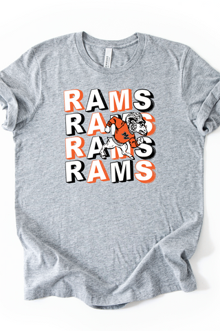 Mt. Vernon Rams On Repeat Font Made to Order Tee