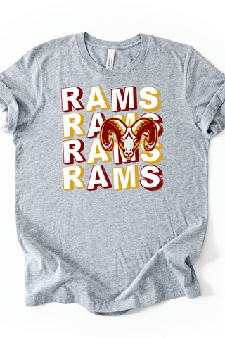 Casey Jr. Rams On Repeat Font Made to Order Tee