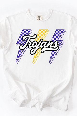 Bluford Trojans Lightning Bolt Font Made to Order Tee