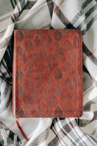 ESV Chestnut Leaves Single Column Journaling Bible