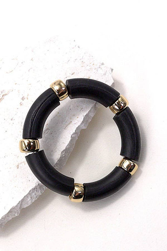 Black Wood Acrylic Mix Bracelet