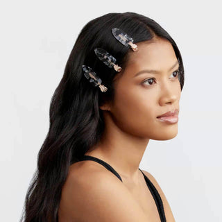 Kitsch 4 Pc. Set Black Terrazzo Creaseless Clips