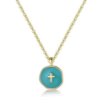 Turquoise Cross Pendant Necklace