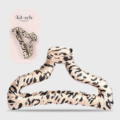 Kitsch Leopard Satin Wrapped Claw Clip