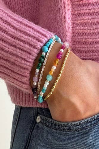 Multi Colored Glass Bead Bracelet Set