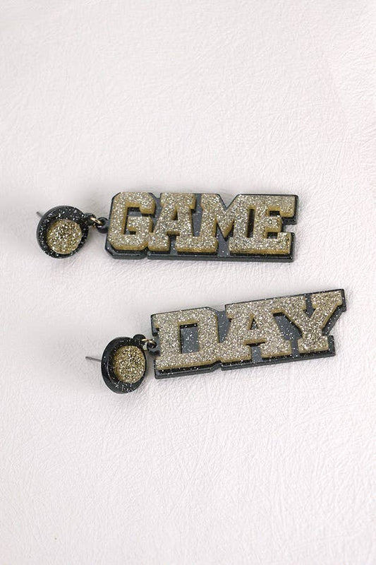 Gold and Black Game Day Earrings