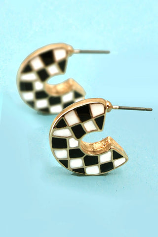 Double Sided Check Earrings