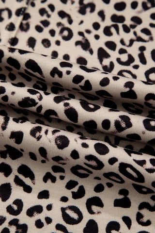 Leopard Print Wide Leg Terry Knit Pants