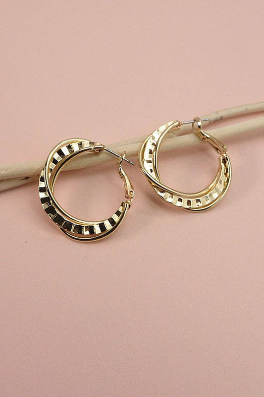 Gold Intertwined Hoop Earrings