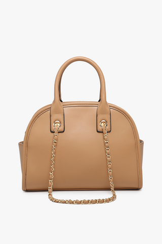 Beth Dome Tan Satchel w/ Chain Strap