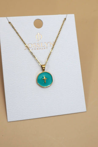 Turquoise Cross Pendant Necklace