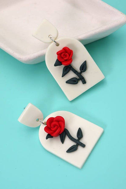 Smell The Roses Polymer Clay Earrings