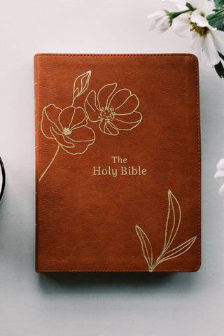 Chestnut Floral SKJV Holy Bible