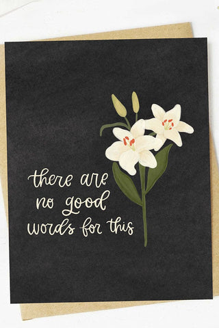 "There are no good words for this" Sympathy Card