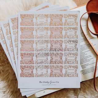 Dusty Pink Gold Foil Bible Tabs