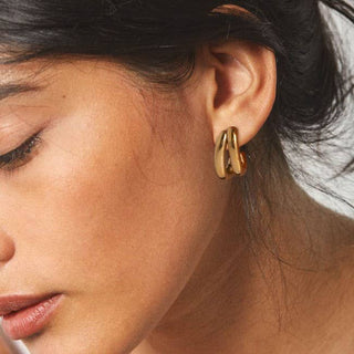 Gold Double Hoop Earrings