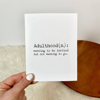 Definition Of Adulthood Funny Card