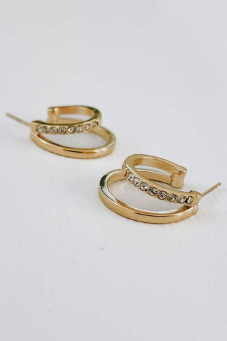 Stole The Show Crystal Double Hoop Earrings