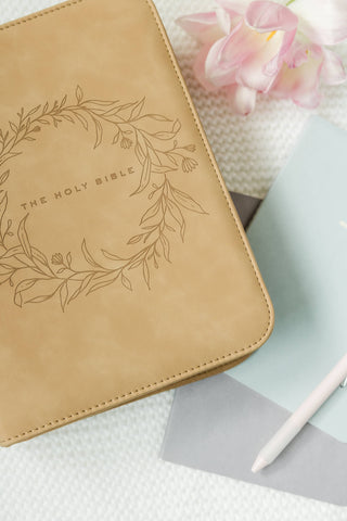 Floral Wreath Bible Cover Carrying Case
