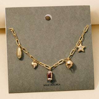 Football Game Day Charm Necklace