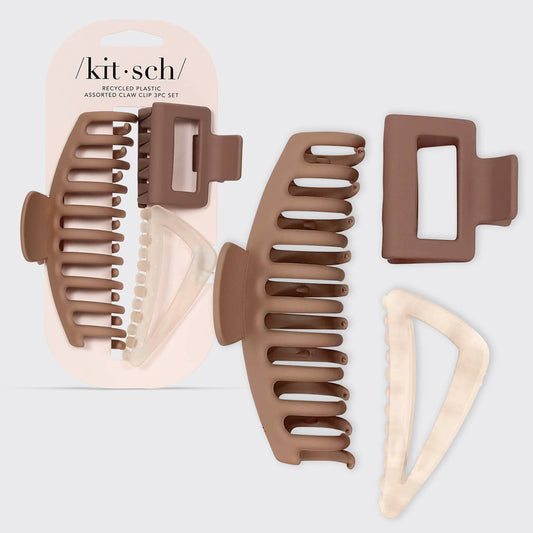 Kitsch 3pc Neutral Assorted Hair Claws