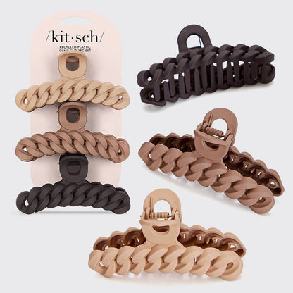 Kitsch Neutral 3pc Set Chain Claw Clips