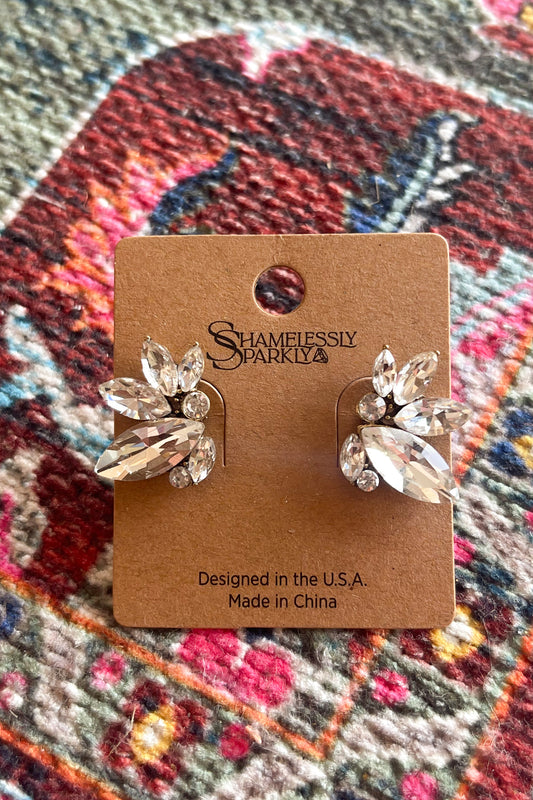 Silver Crystal Stud Earrings