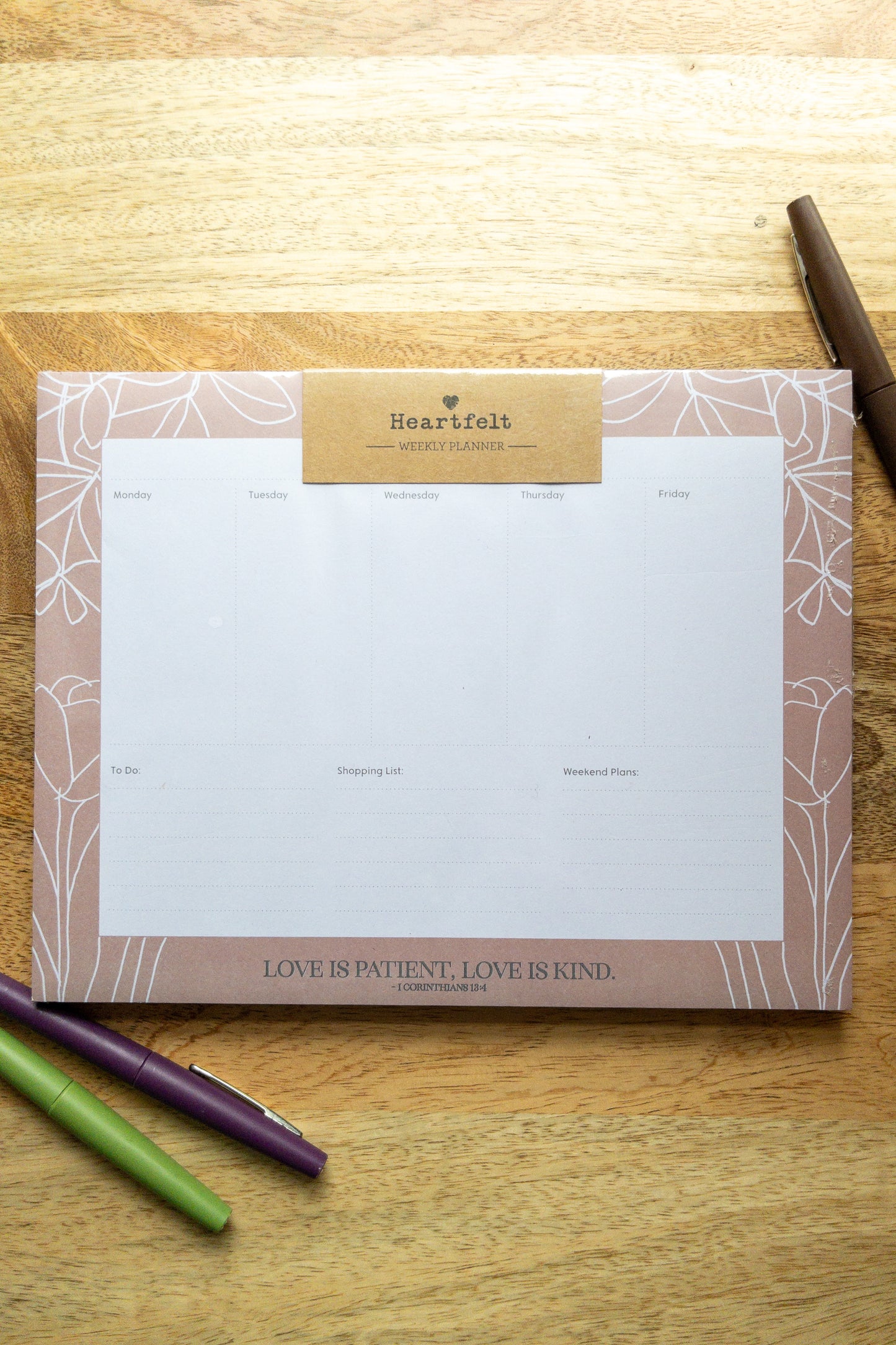 Love Is Patient Weekly Planner