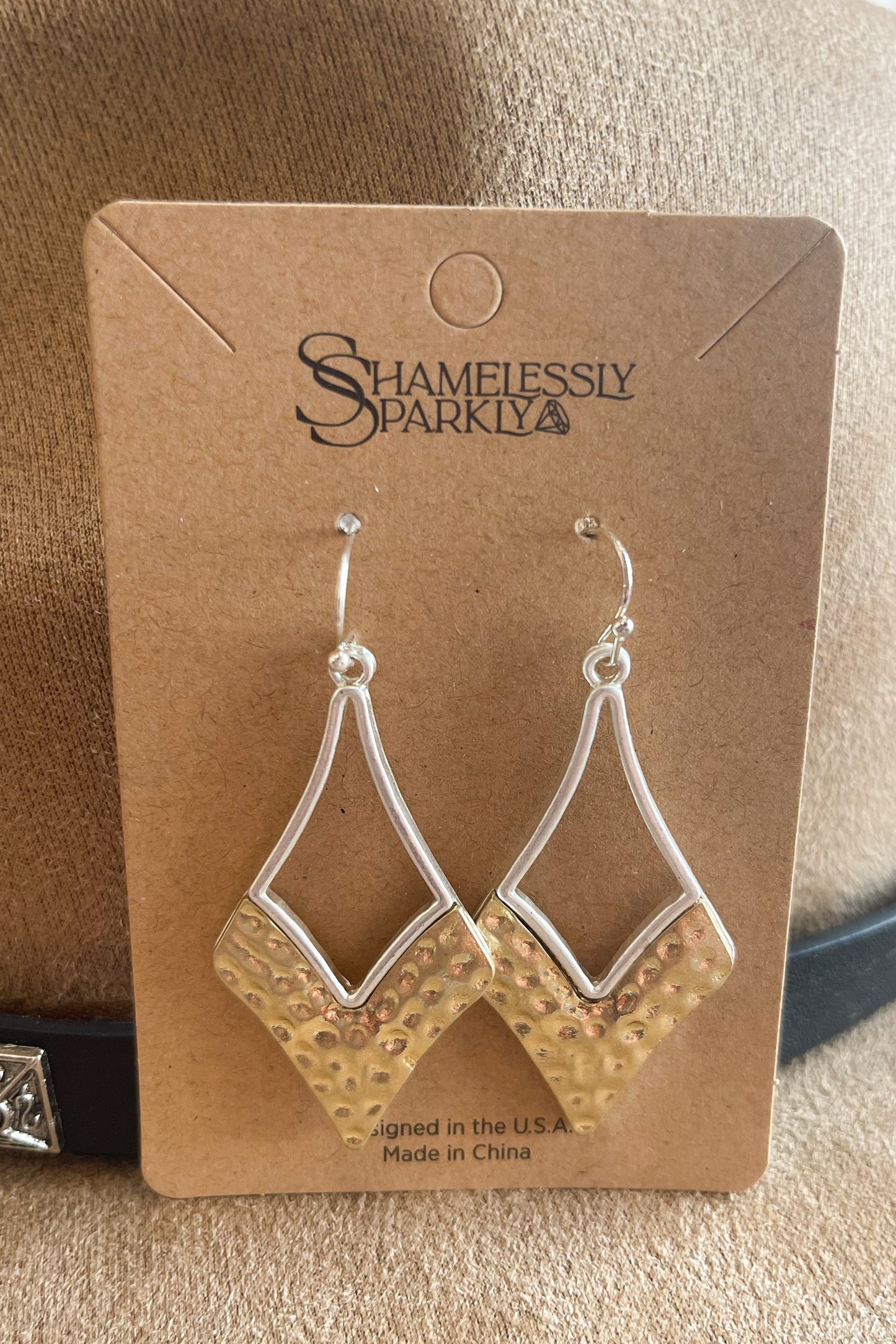 Duotone Hammered Earrings