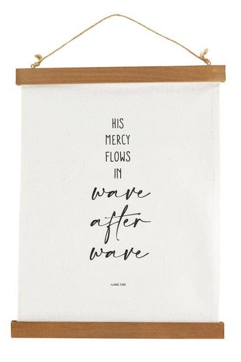 His Mercy Flows 12x16 Framed Banner