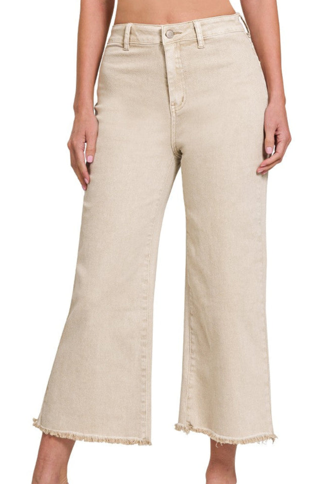 Jessica Sand Acid Wash Straight Pants