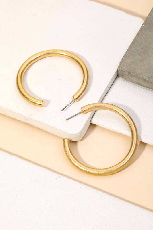 Thin Matte Hoop Earrings