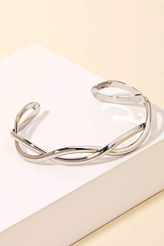 Silver Twisted Cuff Bracelet